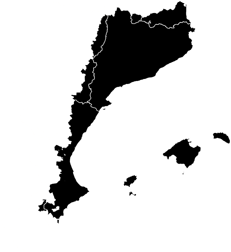 Mapa del dominio lingüístico del catalán