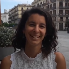 Katerine, de Canadà, en tot parlar des sòns estudis de catalan pendent er Erasmus que hec en cors 2018-2019